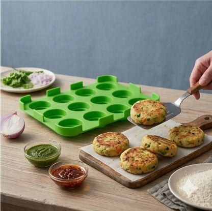 12 Slot Cutlet & Tikki Maker – Easy Burger Patty Press for Perfect Shapes; g