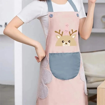 Hand-Wiping Waterproof Kitchen Apron with Big Front Pocket - Buy 1 get 1 Free .G