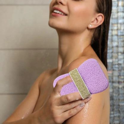 Bath Sponge Loofah – Exfoliating Body Scrubber with Soap Holder & Hand Strap for Smooth Skin: f