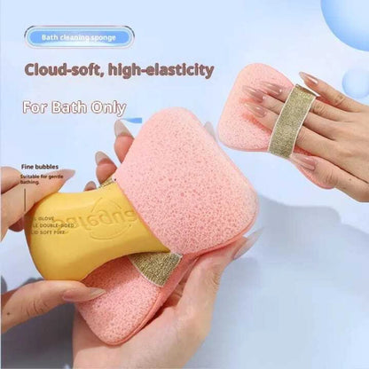 Bath Sponge Loofah – Exfoliating Body Scrubber with Soap Holder & Hand Strap for Smooth Skin: f