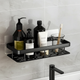 Premium Metal Home & Bathroom Wall Shelf Organiser, Black. -f