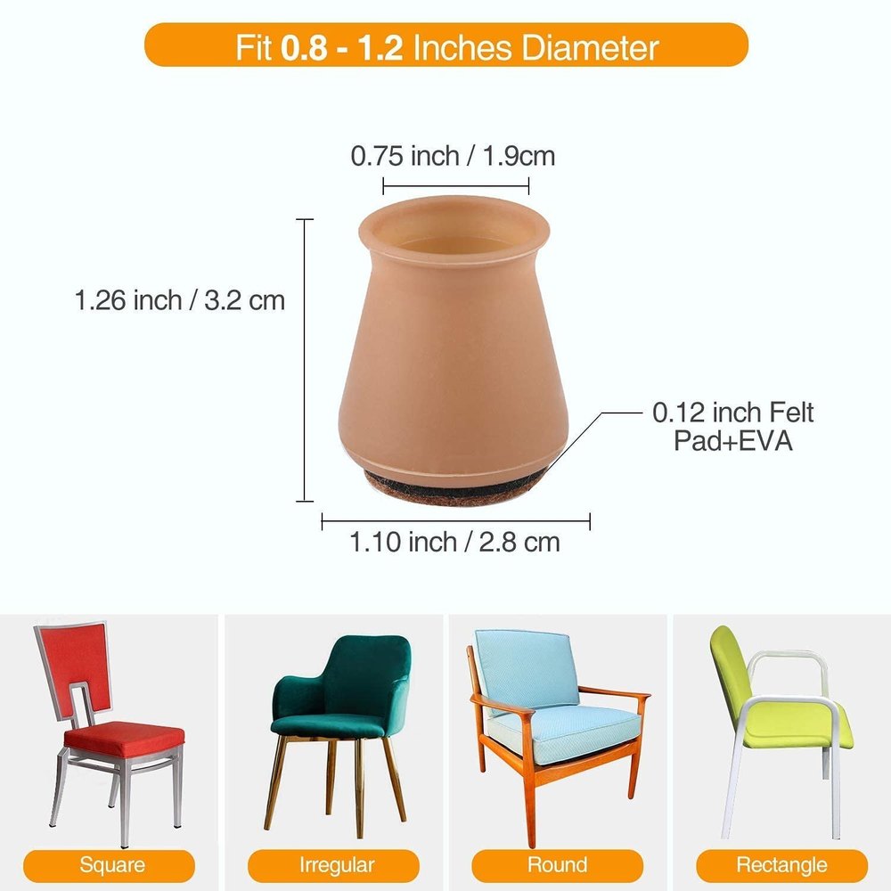Leg Caps for Furniture- Easy movement & No more floor scratches.f
