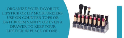24 Slot Lipstick & Nail Polish Organizer – Transparent Makeup Storage Holder; f