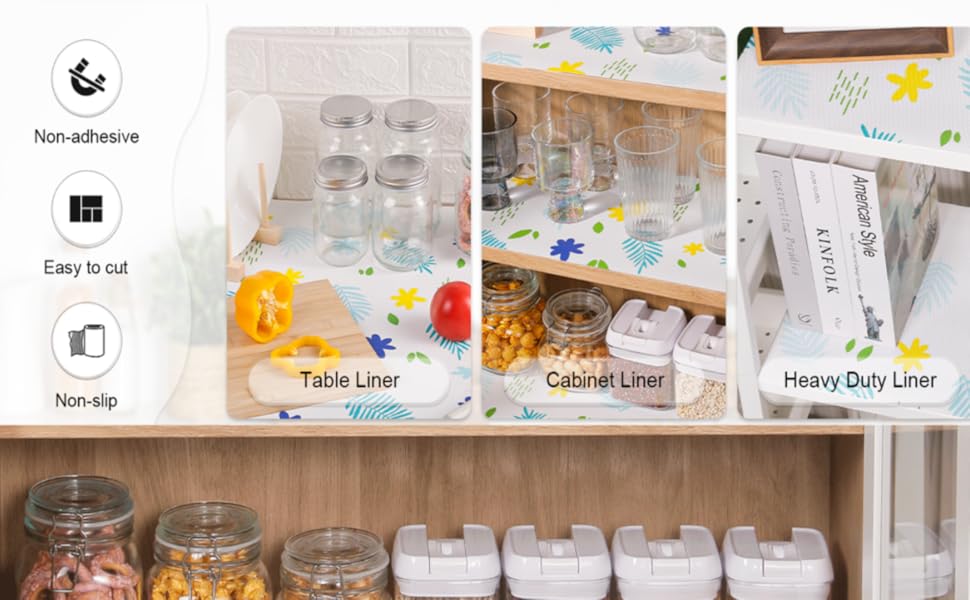 GripSafe Waterproof Drawer & Cabinet Shelf Liner (45 × 125 cm); f