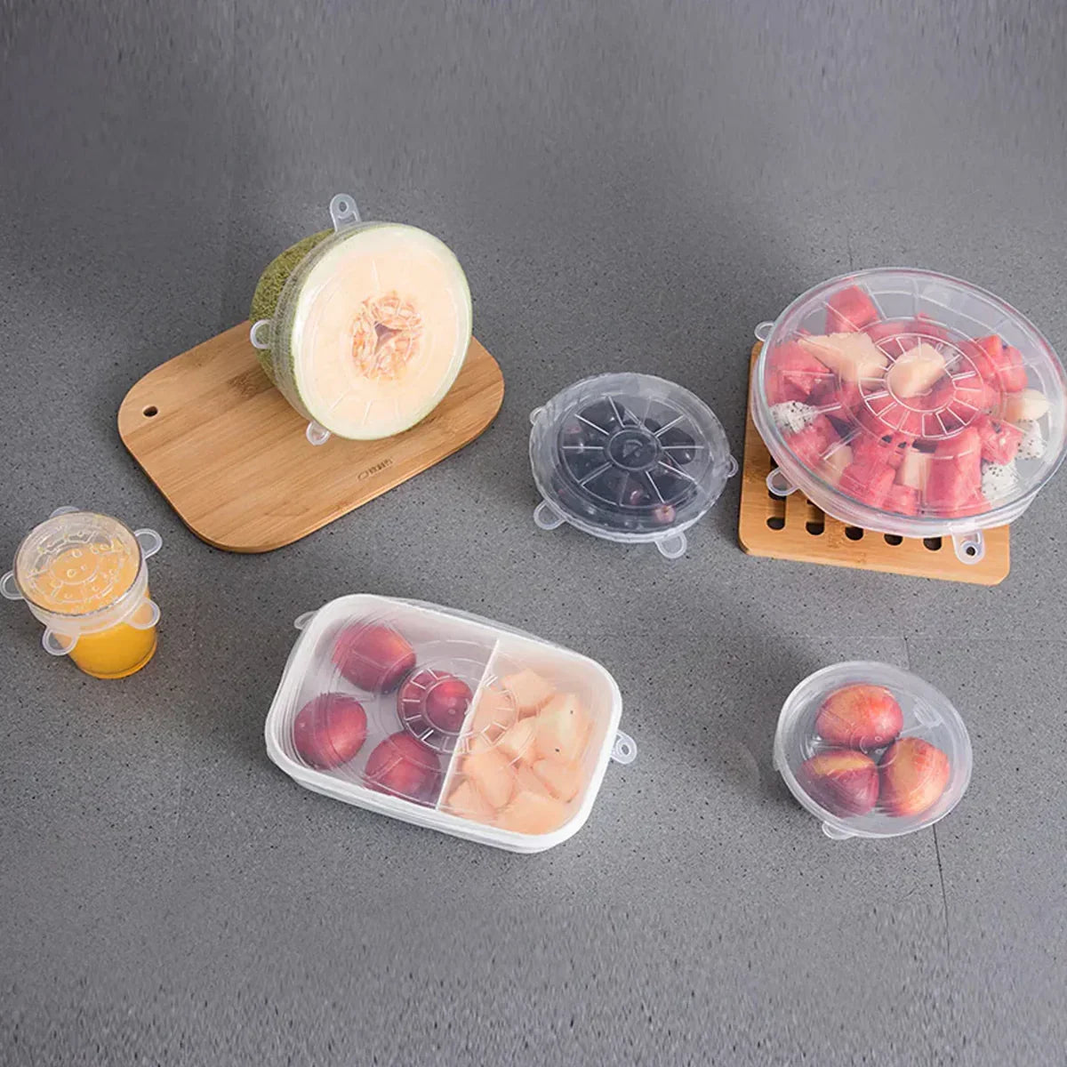 Multipurpose Silicone Lid - Reusable & Microwave Safe(pack of 6 lids) 🔥