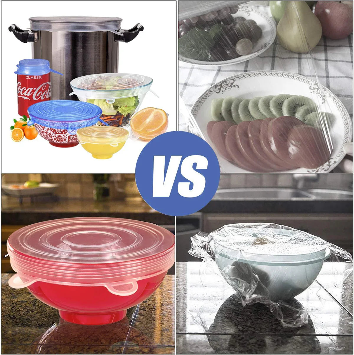 Multipurpose Silicone Lid - Reusable & Microwave Safe(pack of 6 lids) 🔥