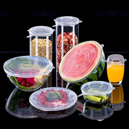 Multipurpose Silicone Lid - Reusable & Microwave Safe(pack of 6 lids) 🔥