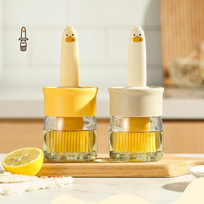 Cute Duck Silicone Oil Glass Jar- 2 in 1  (Buy 1 Get 1 Free)